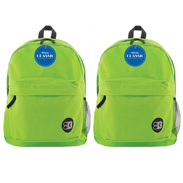 Bazic Classic Backpack 17in Lime Green, PK2 1054